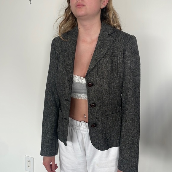 Classic Grey wool tweed blazer - Picture 3 of 6